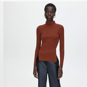 NWT Aritzia Sculpt Knit Tie Back Long Sleeve in Rich Copper Size Medium